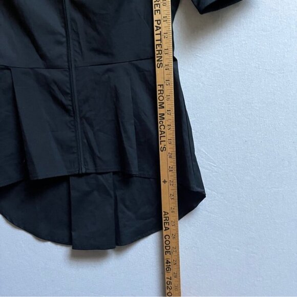 Veronica Beard Meyer Cotton Zip up Short Sleeve Peplum Blouse Sz 0 - Picture 6 of 7